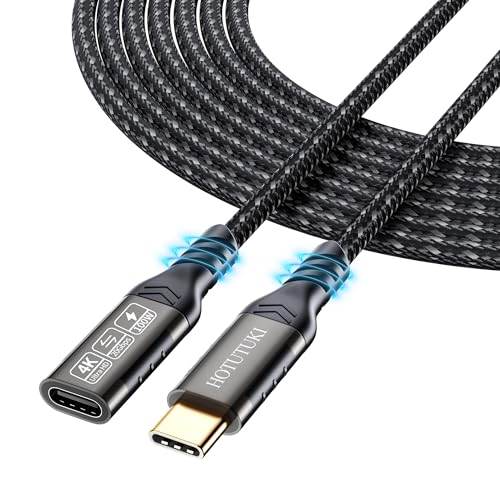 USB-C Extension Cable 6.6ft, 20Gbps Data Transfer, 4K@60Hz, 240W Charging, Male to Female Compatible with Cell Phone Cord Extension – Enhanced Compatibility and Speed