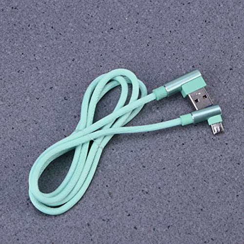 90-Degree USB Micro Cable – 1 m Nylon Braided Right Angle Charger for Universal Phones – Fast 2.4 A Data Transmission – Durable & Tangle-Free Connectivity Solution for Enhanced Performance
