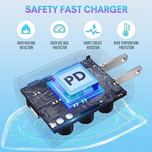 25 W Dual-Pack Type C Fast Charger with USB C Cable – Power Up Your Samsung Galaxy S24/S23/S22/S21/S20 & i Phone 16/15 – Efficient Rapid Charging for Home & Travel – Compact & Durable Power Solution for On-the-Go Charging