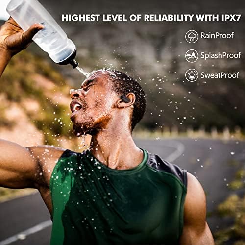 Revolutionary Open Ear Wireless Earbuds – Secure Fit Bluetooth Headphones with Earhooks, 18-Hour Battery Life, IPX7 Waterproof Design for Active Lifestyles, Enhanced Compatibility, Perfect for Workouts & Outdoor Adventures – Black Edition