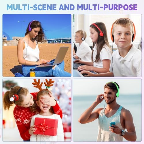 Kingdder Vibrant Multi-Color Over-Ear Headphones – Bulk Pack of 30 for Ultimate Classroom and Family Use – Adjustable Fit for All Ages – Lightweight, Comfortable, and Durable Design – Perfect for Kids, Teens, and Adults – Universal 3.5 mm Compatibility for All Devices