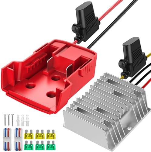 Premium High-Efficiency 18 V to 12 V Buck Converter Regulator – Advanced DC Power Adapter for Golf Carts & LED Strip Lighting with Dual Fuse Protection, Low Voltage Safeguarding, and Simplified Wire Terminal Setup for Optimal Performance