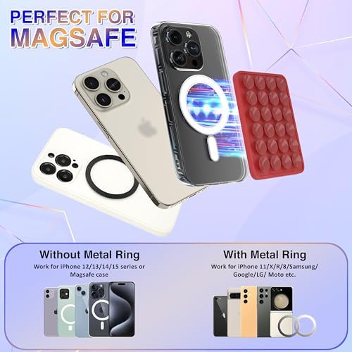 OCTOMAG Black Suction Phone Mount, Hands-Free Mag Suction Holder for iPhone & Android with MagSafe Only, iPhone Sticky Grip for Videos & Selfies! – Enhanced Compatibility and Speed