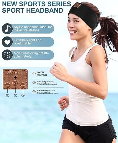 Revolutionary Ultra-Slim Bluetooth Headband Earphones – Dual-Pack for Exceptional Comfort During Sleep, Meditation, and Active Lifestyles – Premium HD Stereo Sound Engineered for Insomnia Relief – Chic Black & Grey Aesthetic with Advanced Bluetooth Connectivity for Seamless Multi-Device Use