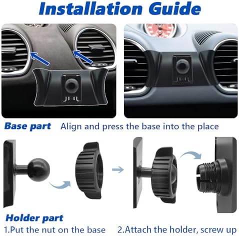 Porsche 718 Boxster & Cayman 2017-2024 Car Phone Mount – Thick Case Friendly Mobile Holder for Hands-Free Navigation & Calls | Adjustable Air Vent Design | Universal Smartphone Cradle for Optimal Driving Convenience | Durable Auto Accessory Enhancing Road Safety and Style