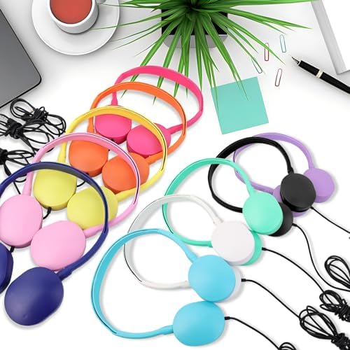 Colorful Classroom Headphone Set – 15-Pack Wired Earphones for Students, Teens, and Adults | Perfect for Group Learning, Multimedia Activities, and School Engagement | Comfortable, Durable Design with Broad Device Compatibility