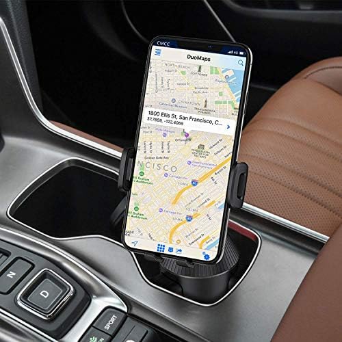 Wix Gear Adjustable Cup Holder Phone Mount – Revolutionary Car Accessory for Hands-Free Navigation and Calls, Universal Compatibility with i Phone, Samsung, Google – Enhanced Stability with Expandable Side Arms and Sturdy Base for Optimal Viewing Angles – Elevate Your Driving Safety and Convenience