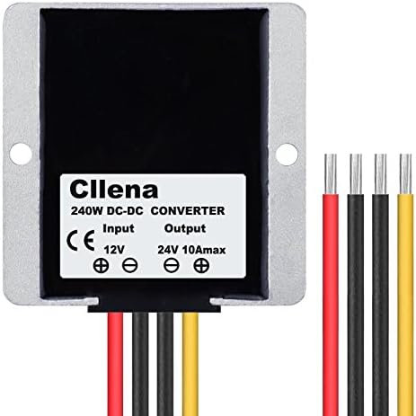 Cllena Advanced Waterproof DC/DC Voltage Boost Converter – Elevate 12 V to 24 V, 10 A, 240 W Power Regulator for Reliable Performance in Any Environment (Input Voltage 10 V-16 V)