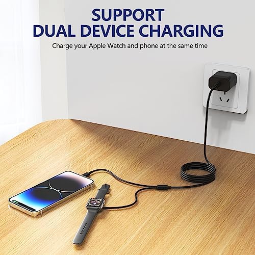 Premium 5 W Fast Charging USB C Cable for Apple Watch – 6 ft Magnetic Charger, MFi Certified, Compatible with Series SE2/8/7 & All Sizes 38 mm to 45 mm – Reliable & Efficient Power Solution for On-the-Go Users