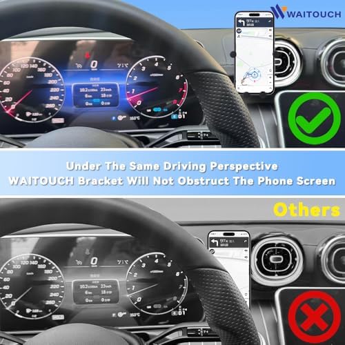 Mercedes Benz C-Class & GLC Air Vent Phone Mount – Precision Engineered for 2022-2025 Models, Enhanced Stability, and 360° Swivel Functionality – Universal Fit for All Smartphone Sizes – Elevate Your Driving Experience with this Chic and Functional Automotive Accessory