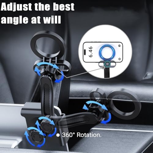 Tesla Magnetic Phone Holder for Ultimate Connectivity – Unrivaled Mag Safe-Compatible Mount for Model Y, 3, S, X, and Cybertruck – Superior Stability with Advanced Magnet Technology for Hands-Free Navigation – Effortless Installation, Robust Build, 360-Degree Flexibility – Enhance Your Tesla Experience with Sleek Style and Superior Functionality