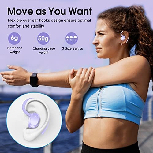 Rose Gold Bluetooth 5.3 Wireless Earbuds – Experience Premium Hi-Fi Stereo Sound with 30 Hours Playtime, Secure In-Ear Hooks for Active Lifestyles, and Dual LED Battery Indicator – Ideal for Sports, Hands-Free Calls, and Fast Type-C Charging – Upgrade Your Sound Journey Now!