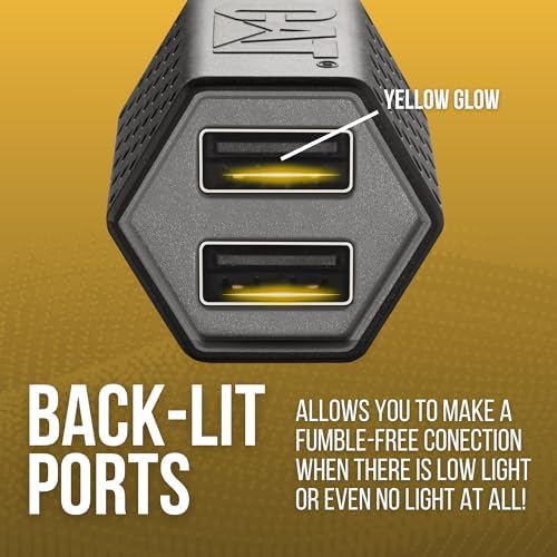 CAT Dual USB Rapid Car Charger – 3.4 AMP Multi-Device Vehicle Adapter for Efficient Charging of Smartphones, Tablets, and More – Compact & Universal Power Solution for On-the-Go Connectivity