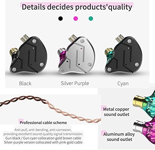 KZ ZSN PRO X Dual Driver Earbuds – Hi-Fi Stereo Headphones with Balanced Armature & Dynamic Driver, Ergonomic Comfort for Optimal Listening, Detachable Cable & Built-In Microphone, Perfect for Audiophiles & Everyday Use – Golden Finish