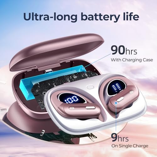 Ultimate Bluetooth 5.3 Wireless Earbuds with Cutting-Edge Active Noise Cancelling – 90 Hours of Playtime for All-Day Listening – IPX7 Waterproof for Ultimate Durability – Ergonomic Design for Secure Comfort – Ideal for Audiophiles and Active Lifestyles Seeking Premium Sound and Hands-Free Calling Solutions