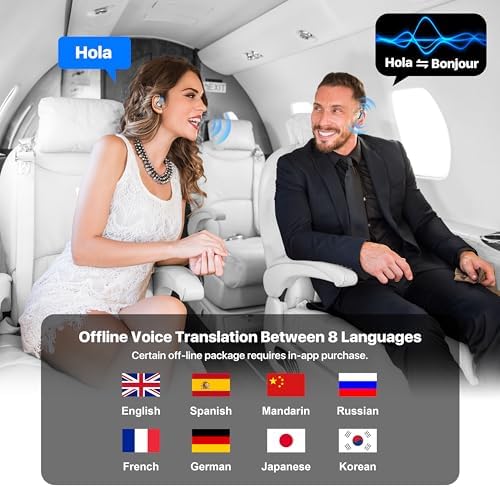 OWS 3-in-1 Advanced AI Translation Earbuds – Effortless Real-Time Communication in 144 Languages for Travelers, Business Professionals, and Language Learners, Ergonomically Designed for Comfort with Long Battery Life and Seamless Bluetooth Connectivity