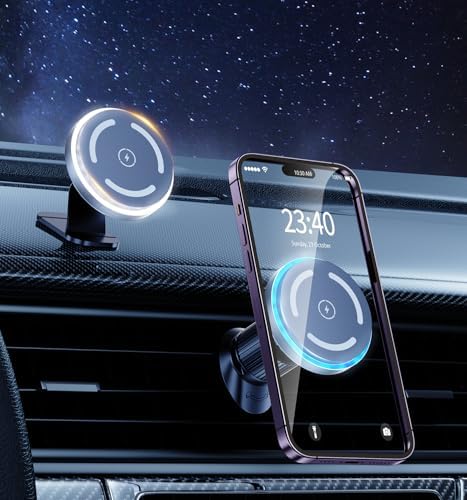 Effortless 15 W Mag Safe Wireless Car Charger with Auto-Clamping Mount for i Phone 15/14/13/12 Pro Max Plus – Fast Charging Solution for Enhanced Driving Convenience and Style Effortless 15 W Mag Safe Wireless Car Charger with Auto-Clamping Mount for i Phone 15/14/13/12 Pro Max Plus – Fast Charging Solution for Enhanced Driving Convenience and Style