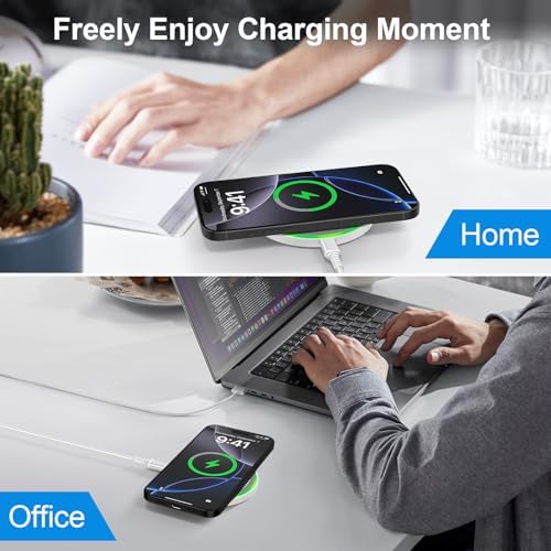 Motorola RAZR 50 & Edge 50 Ultra + i Phone 16 Pro Max 15 W Fast Wireless Charger Pad with Adapter – Universal Compatibility for Moto G Stylus 5 G 2024, G Power 2025, Samsung S25/S24/S23/S22, and More – Sleek Design with Safety Features for Effortless Charging