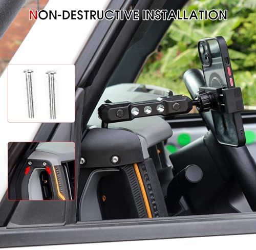 BESTAOO Premium Adjustable Dash Phone Mount for 2021-2025 Ford Bronco – Essential Driver-Side Cell Phone Holder for Effortless Navigation & Communication – Superior Stability with Universal Smartphone Compatibility