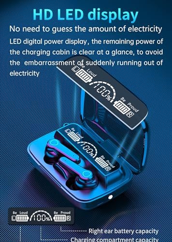 Premium True Wireless Earbuds with Bluetooth 5.3 – IP7 Waterproof Sports Headset with Touch Control & Built-in Mic, Ergonomic In-Ear Design, LED Power Display & Compact Charging Case for Enhanced Audio Experience