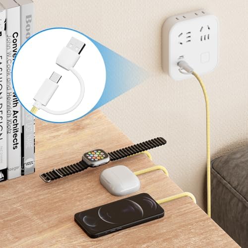 Ultimate 3-in-2 USB C Charging Cable for Apple Watch Ultra, SE & Series 1-8 – 4 FT Multi-Device Fast Charger in Stylish Gray – Sleek, Portable Solution for Effortless Power Anywhere – Streamlined Charging for Smartwatches and More