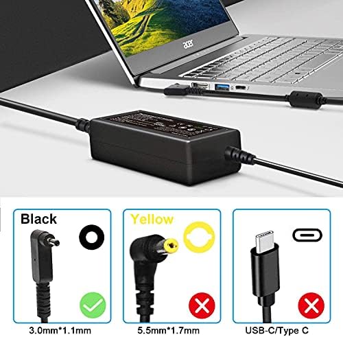 Reliable 65 W Acer Laptop Charger – Optimized Power Cord for Aspire, Chromebook, and Swift Models with Enhanced Compatibility and Speed – 19 V 3.42 A AC Adapter with Slim Tip Design for Efficient Charging and Dependable Performance – Perfect Replacement for N15 Q8, N15 Q9, A515 Series, and More – Experience Unmatched Reliability and Convenience with Our Premium Charger – 100% Satisfaction Guarantee Included for Peace of Mind