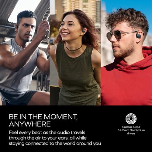 Creative Outlier Go Wireless Open-Ear Headphones – Experience Unmatched Comfort with Adjustable Ear Hooks, 26-Hour Playtime, Bluetooth 5.4 Connectivity for Seamless Streaming, and IPX4 Water-Resistant Design Perfect for Active Lifestyles, Enjoy Superior Audio Clarity for Calls in Trendy Dark Blue