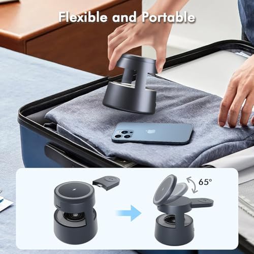 4-in-1 Mag Safe Wireless Charging Station with Adjustable Night Light – Fast 15 W Charger Stand for i Phone 16, 15, 14, 13, 12 Pro Max, Apple Watch Ultra, and Air Pods – Portable Travel-Friendly Design for Enhanced Compatibility and Nighttime Convenience