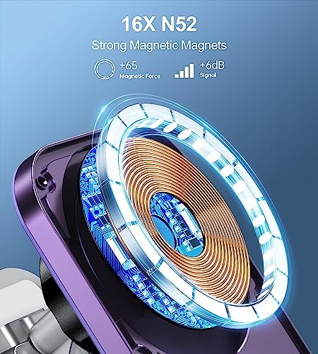 Mag Safe Car Mount Charger for i Phone – 360° Rotating Magnetic Wireless Vehicle Charger with Fast Charging Capability, Perfectly Compatible with i Phone 16/15/14/13/12 Series, Effortless Air Vent Installation for Ultimate Convenience