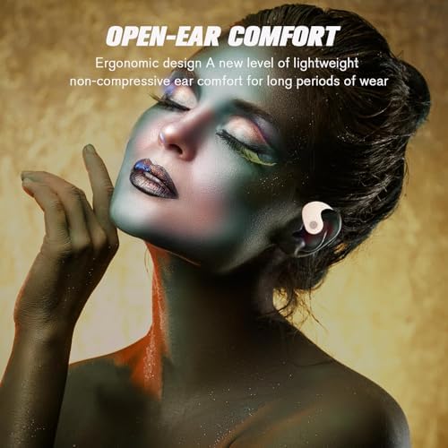 Transform Your Soundscape with Innovative Open Ear Wireless Bone Conduction Earbuds – Sweatproof Bluetooth Headphones for Active Lifestyles – Stay Engaged and Safe in Stylish Black Finish