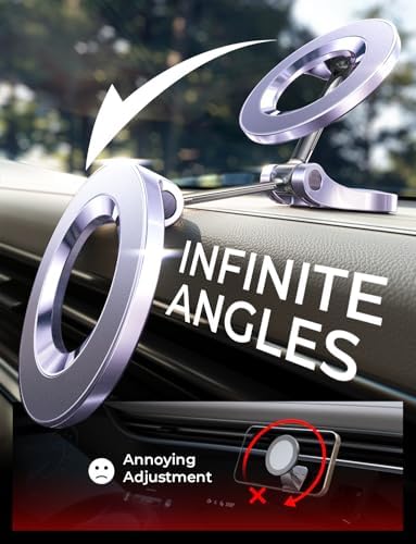 LISEN Mag Safe Ultra Magnetic Car Phone Mount – Elegant Cold Brew Purple Dashboard Holder for i Phone 16 Series – Reliable Hands-Free Driving Accessory with 360-Degree Rotation – Effortless Installation for Enhanced Safety and Style – Ideal Gift for i Phone Aficionados – Secure Magnetic Grip for All Road Conditions