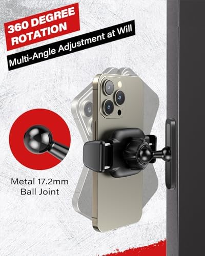 APPS2 Car Gym Magnetic Phone Holder – 360-Degree Adjustable Mount for Smartphones (4.7-6.5″) – Durable Alloy Base & Joint – Sleek Design for Enhanced Safety & Convenience on the Road – Optimal Viewing Angles for Navigation & Hands-Free Calls – Reliable Magnetic Grip for Secure Smartphone Support – Compact Gym Phone Accessory for Easy Installation & Use – Elevate Your Driving Experience with Robust Performance & Stylish Aesthetics
