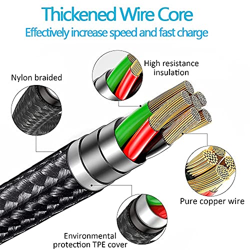 Versatile 3-Pack Nylon Braided 3-in-1 USB Charging Cable Set – Fast Charge with Universal Compatibility for Home, Office, and Travel – Durable, Tangle-Free Design for USB-C, Lightning, and Micro USB Devices