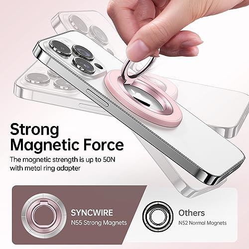 Syncwire Magnetic Phone Ring Holder – Titanium Alloy Kickstand for i Phone 12-16 Pro Max & Compatible Android Devices – Ergonomic Design, Enhanced Mag Safe Stability, Lightweight Grip for Ultimate Hands-Free Convenience