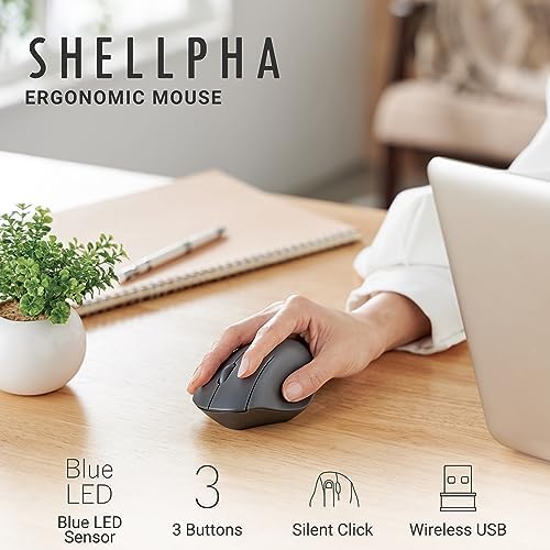 Elevate Your Productivity with the ELECOM Wireless Ergonomic Mouse – Silent Click, 2000 DPI Precision, 20-Month Battery Life, and Stylish White Design for PCs, Macs, and Laptops – Perfect for Home or Office Use