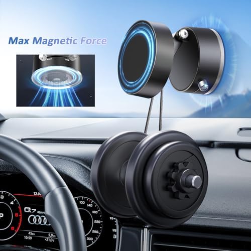 Magnetic Vacuum Phone Holder – Versatile Foldable Mount for Secure i Phone 12-16 Use in Cars, Gyms & Mirrors – Sleek Design with Powerful Grip for Enhanced Safety and Convenience on the Move