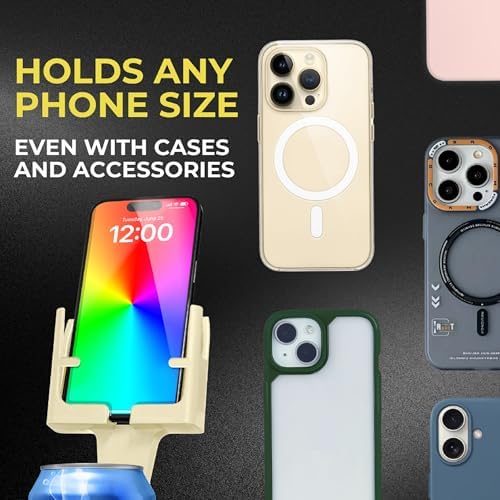 Smartphone Mounts for Cars or Trucks Made in USA by Cell Phone Seat, Universal Fit Including iPhone, Samsung, Android Cellphones, Wolf Gray Color, Hands-Free Compliant Cradle – Enhanced Compatibility and Speed