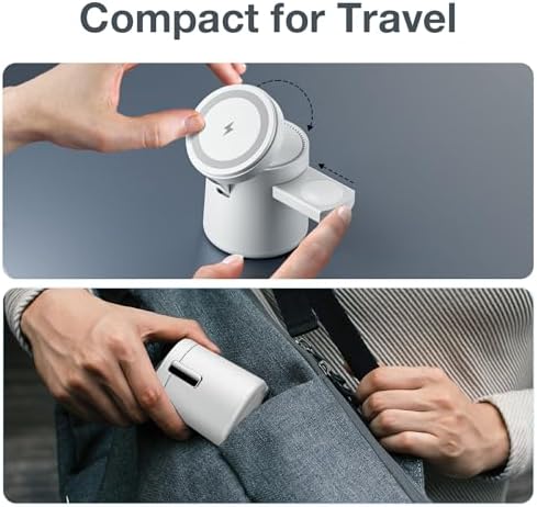 2025 Enhanced 3-in-1 Apple Charging Station: Adjustable Wireless Dock with Fast Charging for i Phone 16/15/14/13/12 Pro Max, Apple Watch, and Air Pods – Eco-Friendly, Portable Design for Ultimate Convenience and Productivity