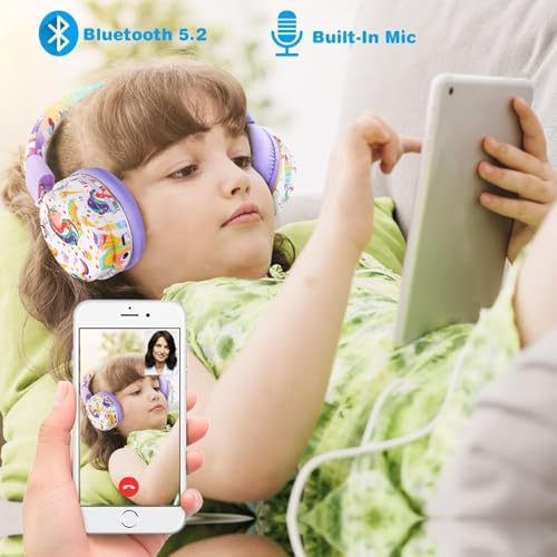 Dinosaur Adventure Bluetooth Headphones for Kids – Fun Over-Ear Design with Adjustable Headband, Built-In Microphone & Wired 3.5 mm Jack – Perfect Wireless Audio Experience for Boys, Teens, and Young Explorers – Superior Sound Quality in Vibrant Blue for Maximum Enjoyment