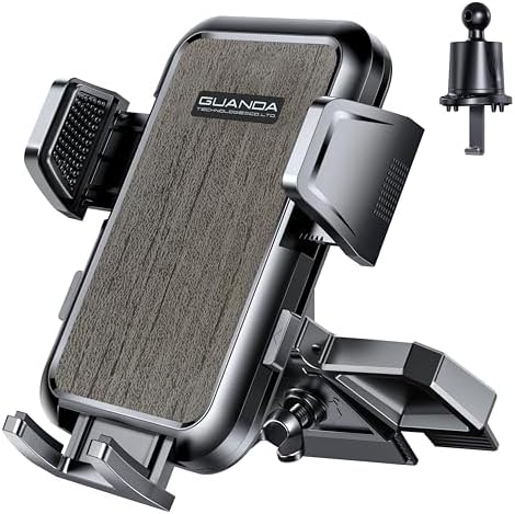 Universal CD Slot Car Phone Mount by GUANDA TECHNOLOGIES – Premium Adjustable Anti-Slip Holder for i Phone & Android Devices with Versatile Air Vent Clip for Safe Navigation and Enhanced Accessibility