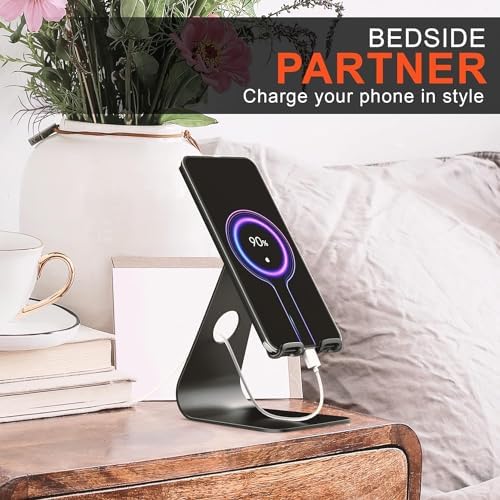 S2 Universal Metal Cell Phone Holder Mobile Stand for Desk & Table | Phone Mount Tablet Stand for Bed with Anti Slip Grip & Charging Dock, Supports All Smartphones & Tablets (up to 12.1 inch) – Enhanced Compatibility and Speed