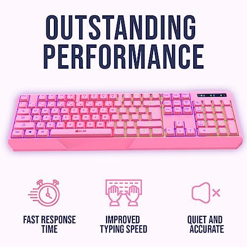 KLIM Chroma RGB Wireless Gaming Keyboard – Ultimate Performance with Long-Lasting Rechargeable Battery, Quick Typing & Water-Resistant Design for PC, PS5, PS4 & Mac – Elevate Your Gameplay with Stunning Backlighting & Enhanced Compatibility