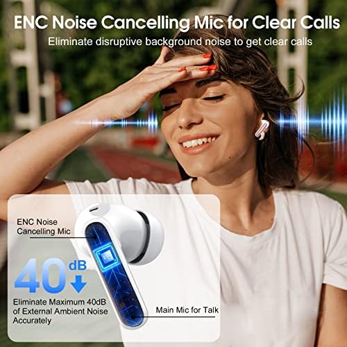 Premium Wireless Earbuds with Bluetooth 5.3 – Hi-Fi Stereo Sound, 40-Hour Playtime, IP7 Waterproof Sports Earphones with LED Battery Display – Perfect for Android & i OS Users – Ultimate Comfort & Durability for Active Lifestyles