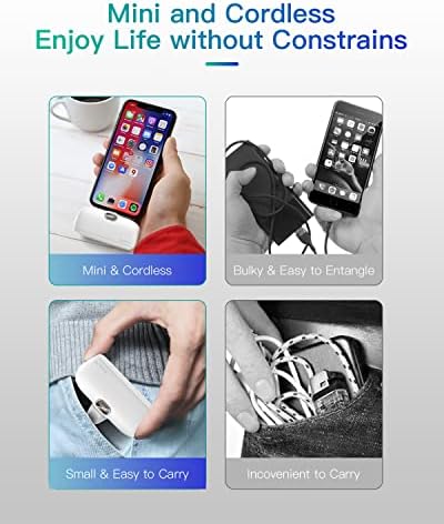 Compact 5000 m Ah Kuulaa Portable Charger for i Phone with Built-in Lightning Cable – Fast Charging Power Bank for i Phone 14/13/12/11/XR/XS/X/8/7/6 in Sleek White Design – Ultimate On-the-Go Charging Solution with Enhanced Compatibility