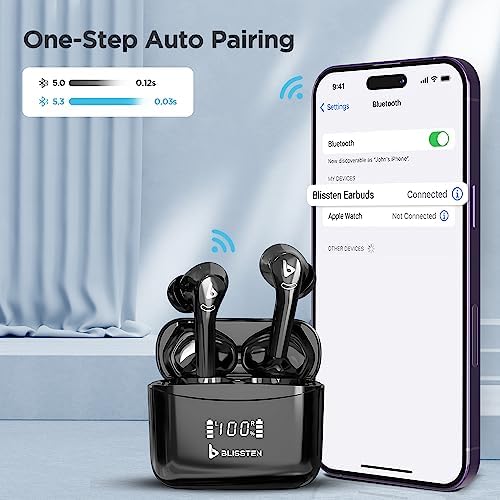 Premium Bluetooth Wireless Earbuds with Active Noise Cancelling and Touch Control – IPX6 Waterproof Earphones for Calls and Gaming, Featuring Wireless Charging Case and Cleaning Pen Tool, Ergonomic Design for Ultimate Comfort and Enhanced Device Compatibility in Sleek Black
