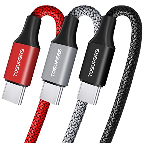 10-Foot Braided USB C Cable Trio – Fast Charging 3 A – Perfect for i Phone 16/15 Pro Max & Samsung Galaxy S Series – Durable Design for Home, Office, and Travel – Ultimate Compatibility & Efficiency in Charging and Data Transfer