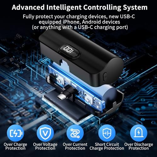 Ultra-Compact Dual USB-C Power Bank Set – 5000 m Ah Mini Charger with 22.5 W Rapid Charging for i Phone 16/15, Samsung, Google, LG, and All Android Devices – Essential On-the-Go Power Source with Superior Safety Compliance and Pocket-Friendly Design