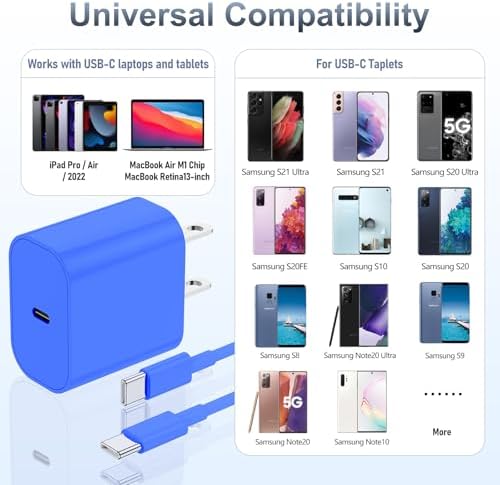 High-Efficiency 20 W USB-C Fast Charger for i Phone 16 & i Pad Pro – Versatile 6 ft & 10 ft Type C Charging Cables with Robust Wall Adapter for Quick Power Boosts – Perfect for i Phone 16 Pro Max, 15 Plus, and All i Pad Models – Maximize Your Charging Flexibility and Efficiency