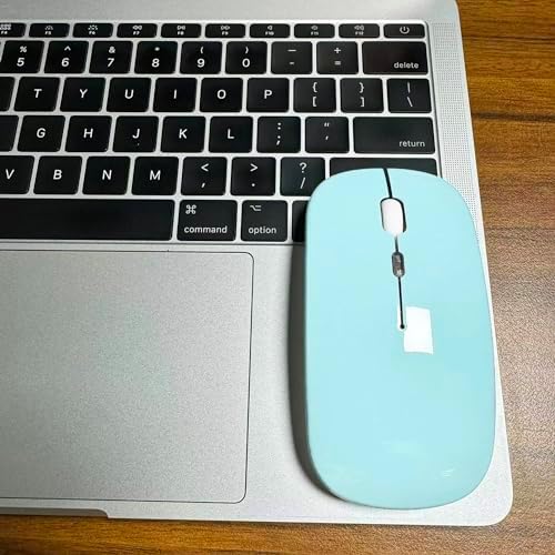 Sleek Bluetooth Wireless Mouse for Mac, Windows & i Pad – Ergonomic Design, High-Precision Navigation, Rechargeable & Dual-Mode Compatibility (Gray & Black) – Elevate Your Productivity with Clutter-Free Connectivity