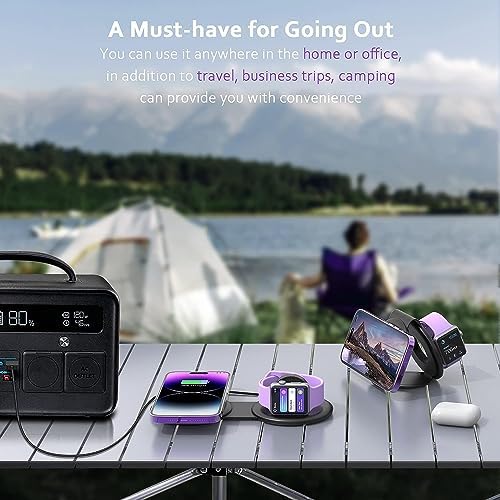 UCOMX Nano Mini Magnetic 2-in-1 Wireless Travel Charger – Compact Folding Charging Station for i Phone 12 to 16 Pro Max, Air Pods Pro, and i Watch Ultra – Effortless Multi-Device Compatibility and Fast Charging Technology for On-the-Go Professionals and Travelers